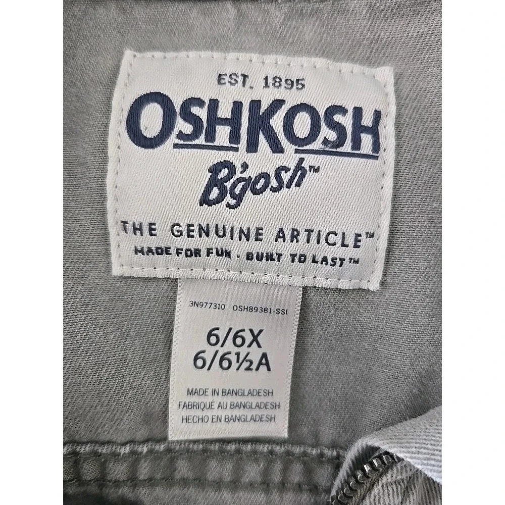 OshKosh B'gosh Light Rinse Green‎ Cotton Denim Jacket size 6 /6X Girls Boomer